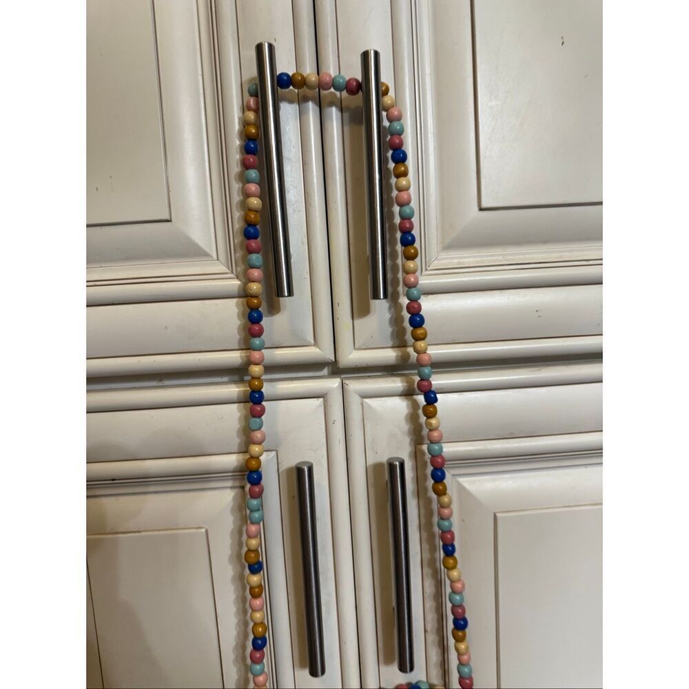 The Unbranded Brand Women's Striped Wooden Beaded Crossbody Bag Multicolor Small